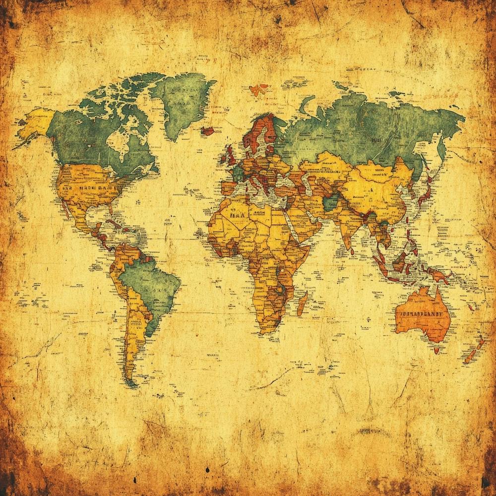Old World Map Art
