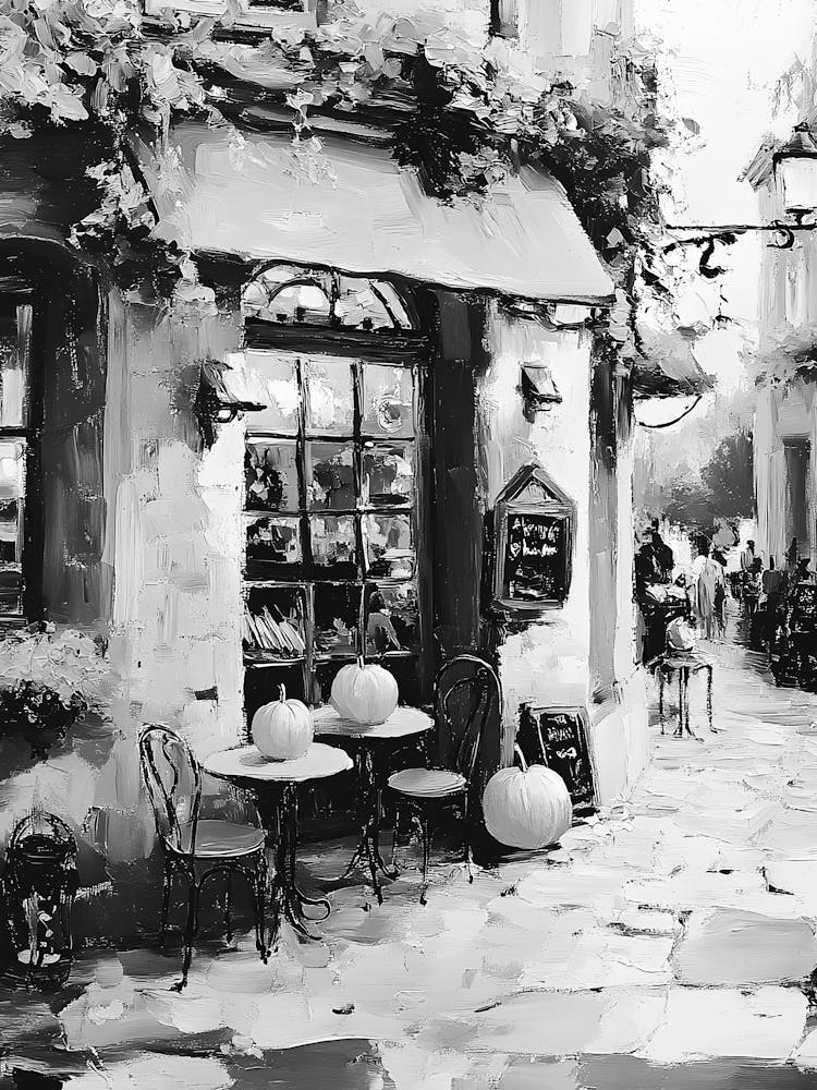 Black And White Of A Cafe 2