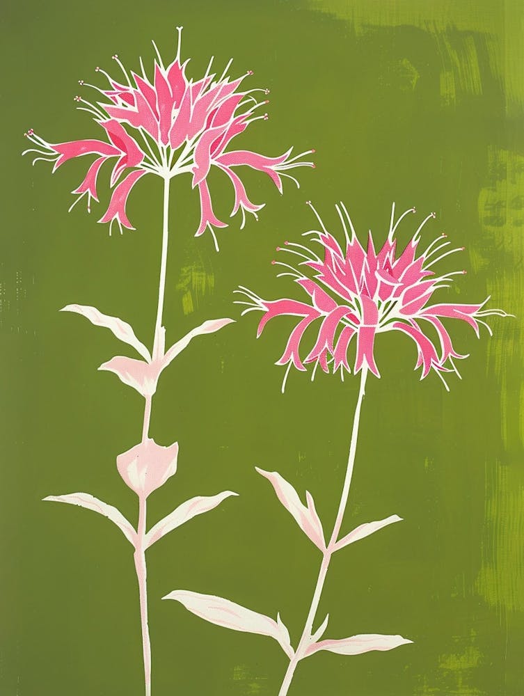 Pink & Green Bee Balm 1