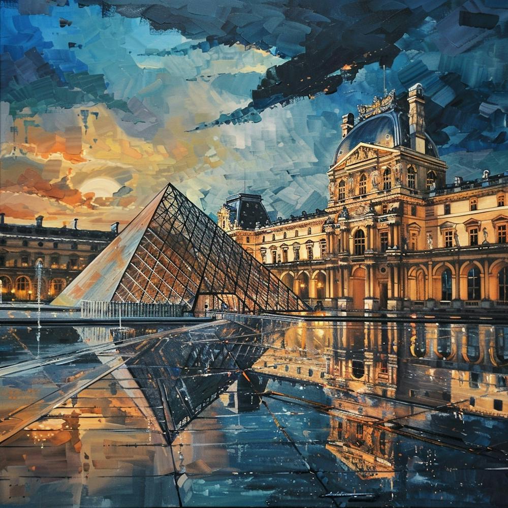 Louvre Bei Sonnenuntergang 4