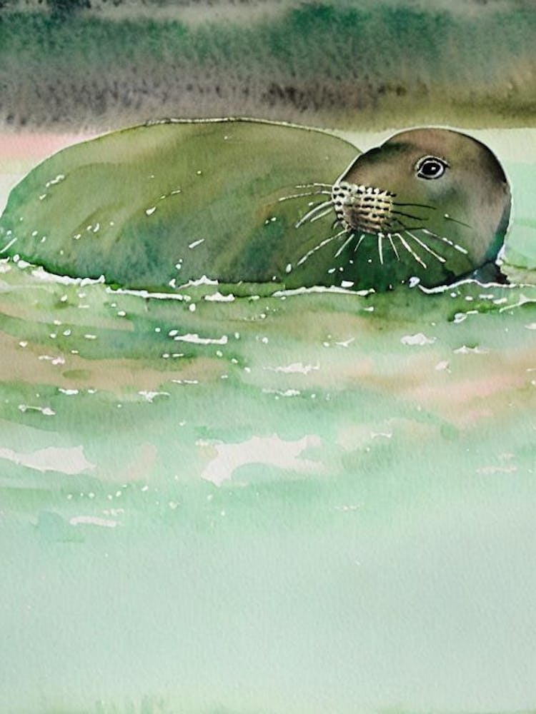 Elephant Seal Storybook Watercolour