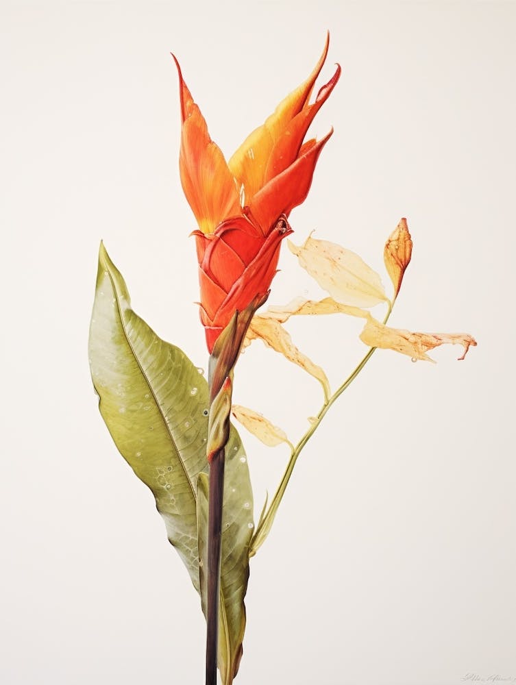 Pressed Flower Botanical Art Heliconia 3