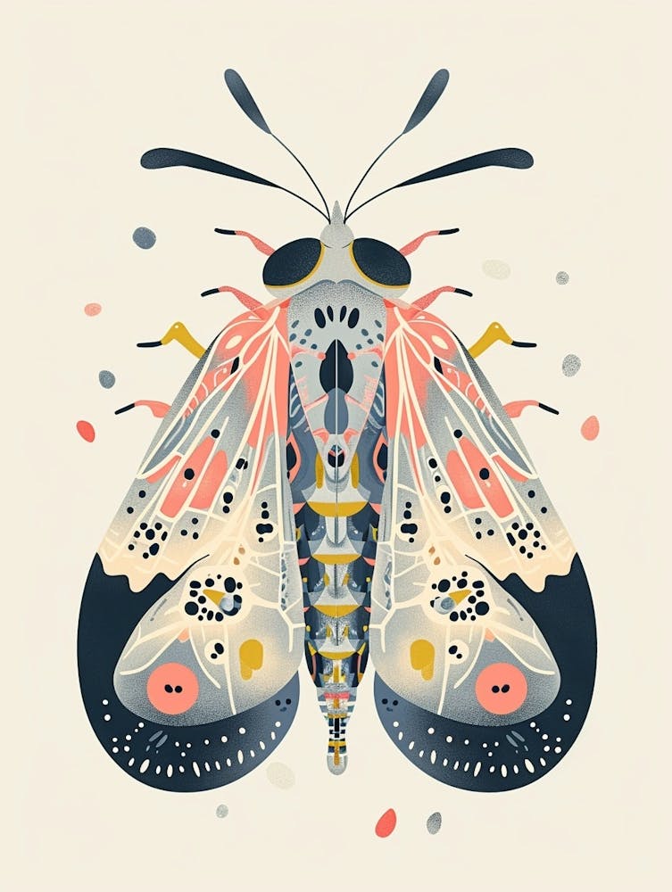 Colourful Insect Illustration Whitefly 18
