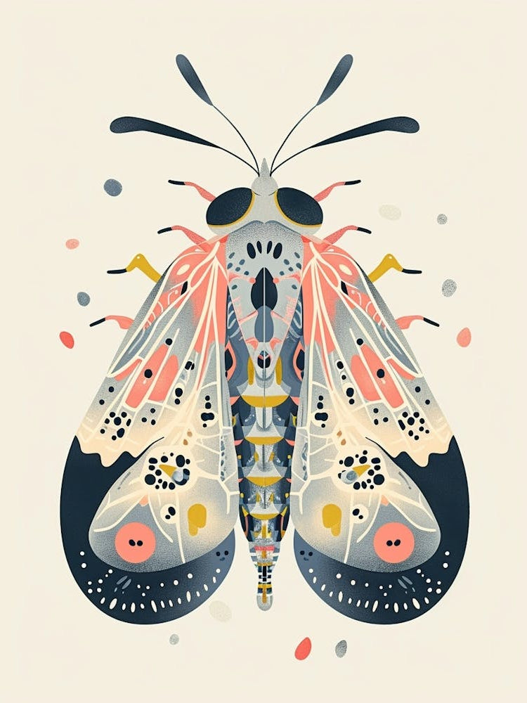 Colourful Insect Illustration Whitefly 18