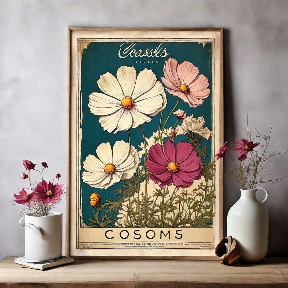 Vintage Cosmos Poster