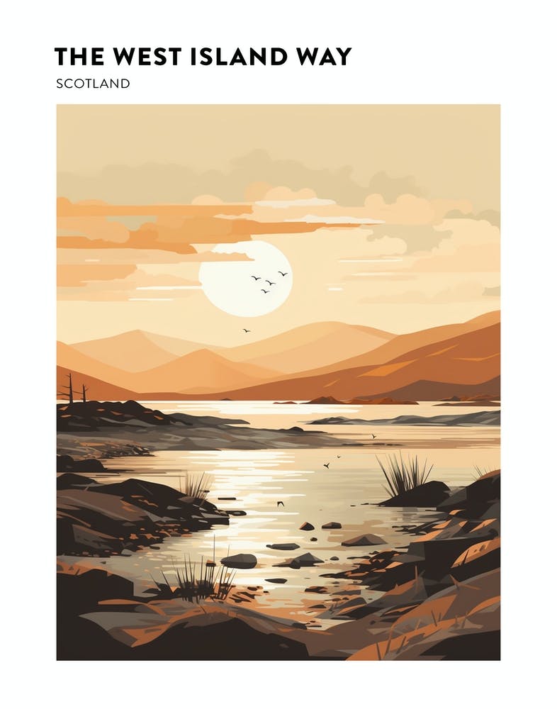The West Island Way Scotland 2 Hiking Trail Landscape Poster