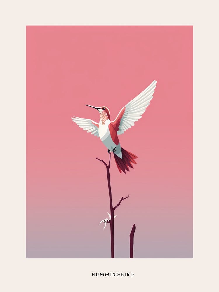 Minimalist Hummingbird 1 Bird Poster