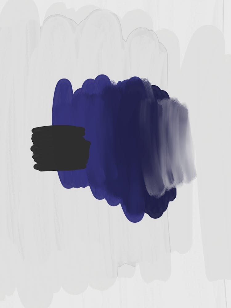 Navy Blue Abstract Painting
