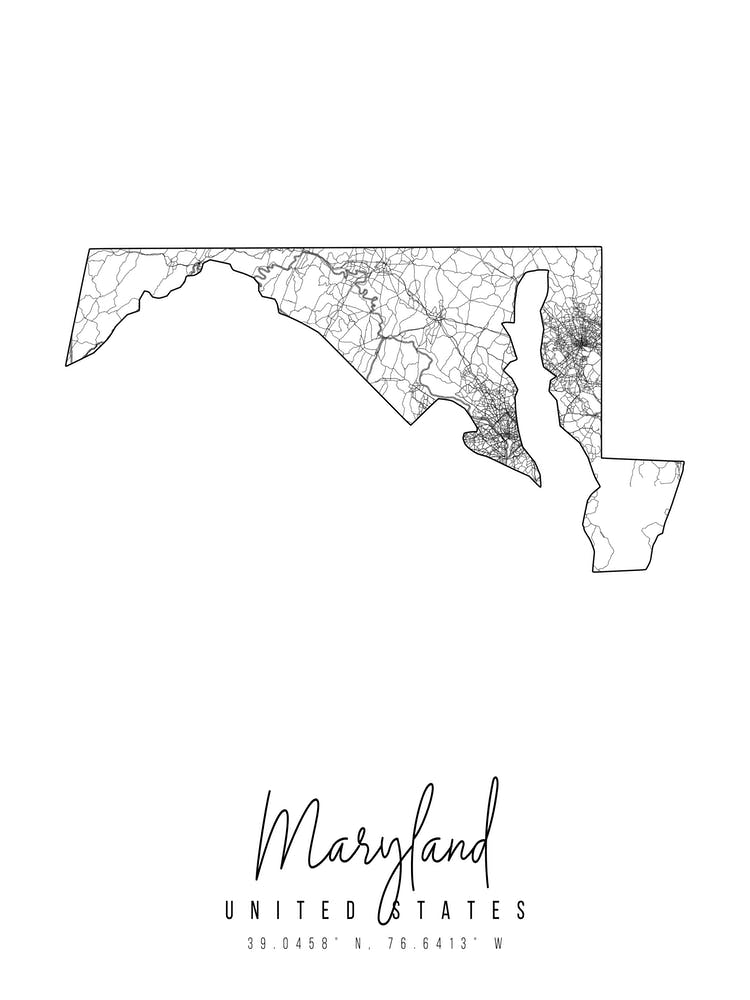 Maryland Minimal Street Map