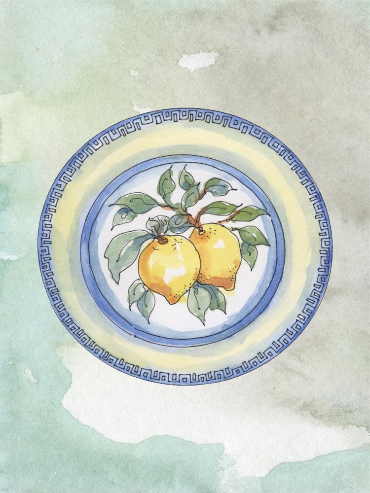 Watercolor Chinoiserie lemon