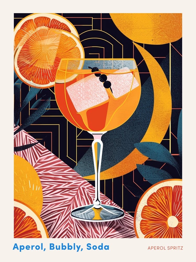 Art Deco Aperol Spirtz 1 Poster