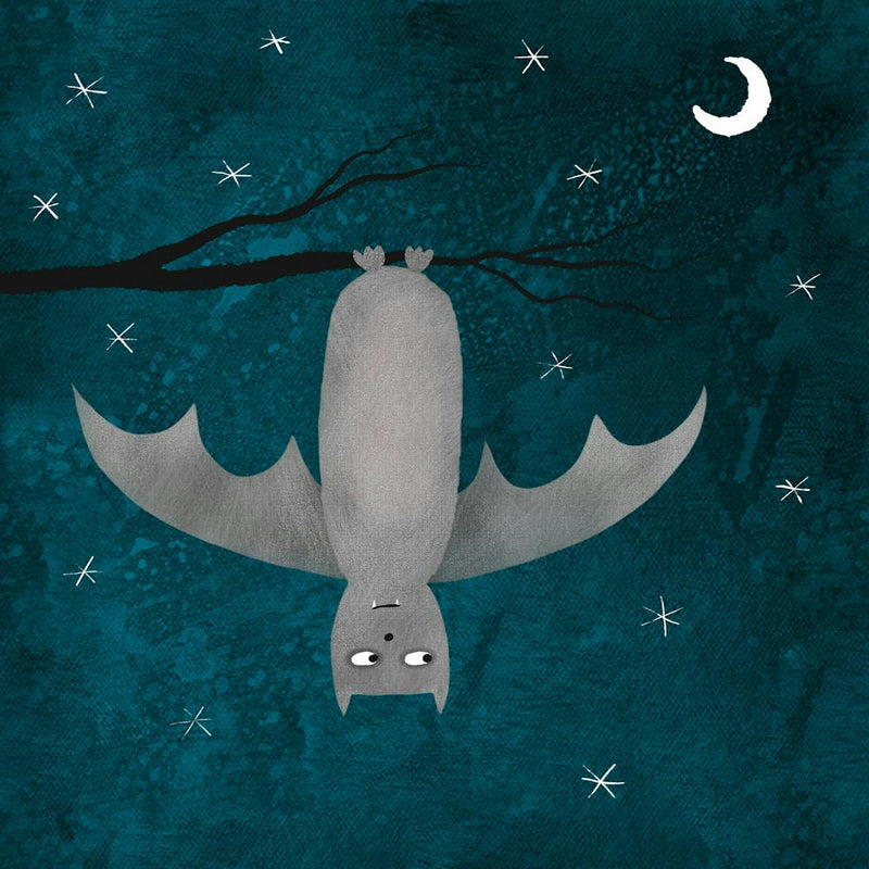 Bat on a Branch in the Moonlight