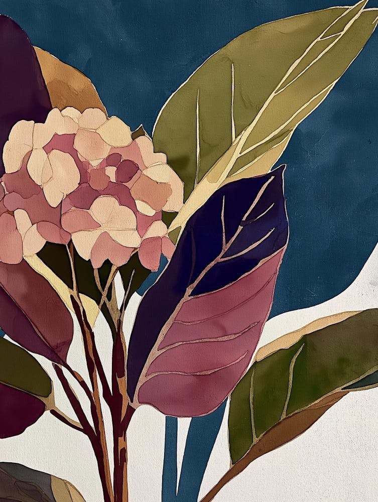 Soft Peach And Cream Hydrangea Clusters Against