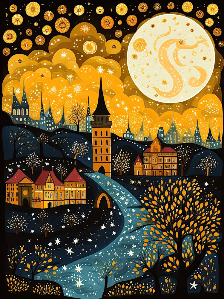 Prague, Illustration In The Style Of Pop Art 2