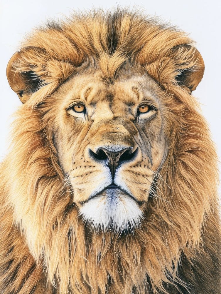 Barbary Lion Portrait Close Up Clipart 4