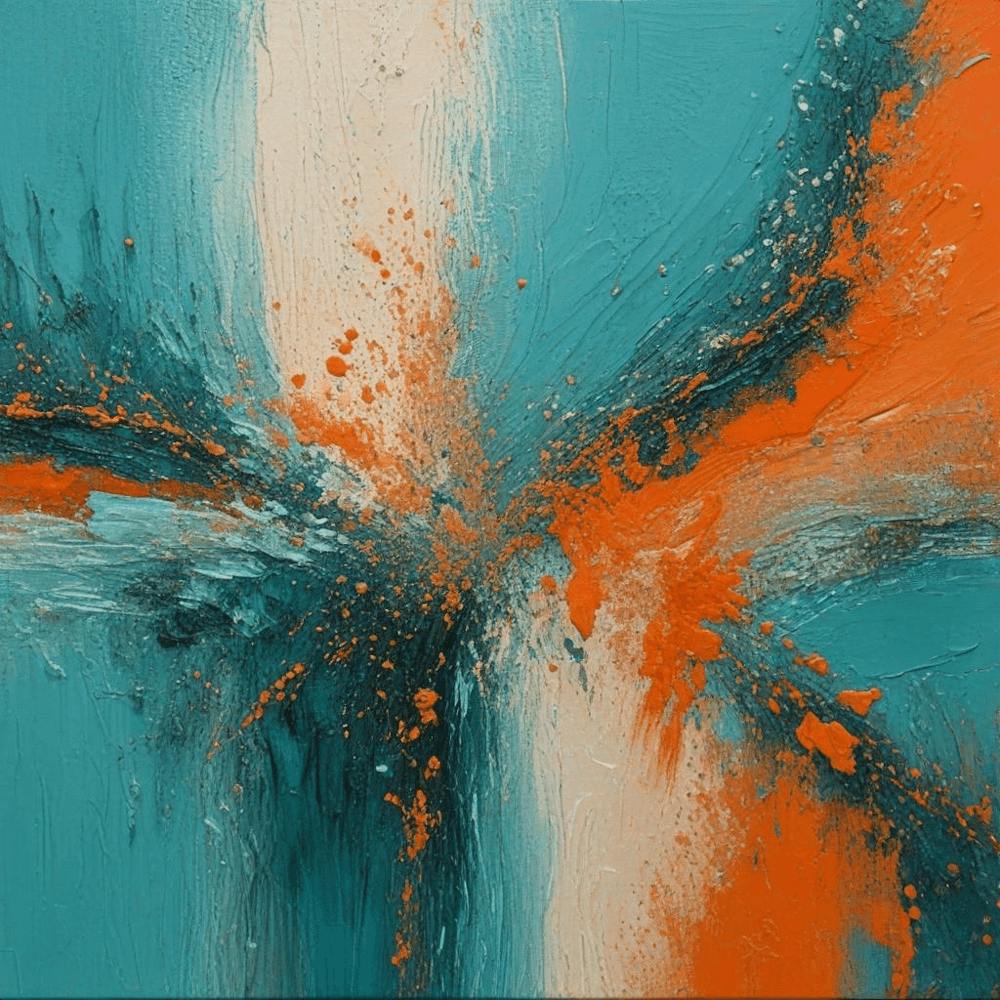 Teal & Orange Abstract 2