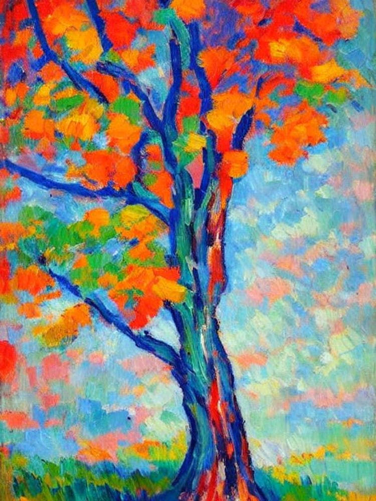 Bald Cypress tree Abstract Block Colour