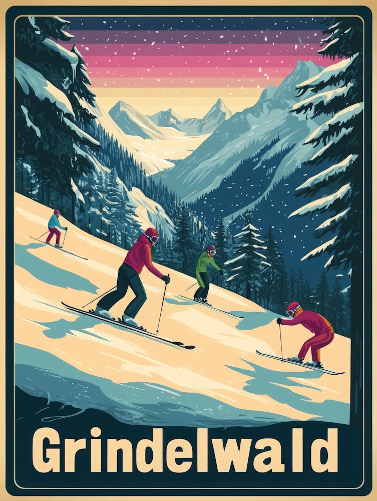 Aihrgdesign A 1970s Inspired Travel Poster For Grindelwald 1