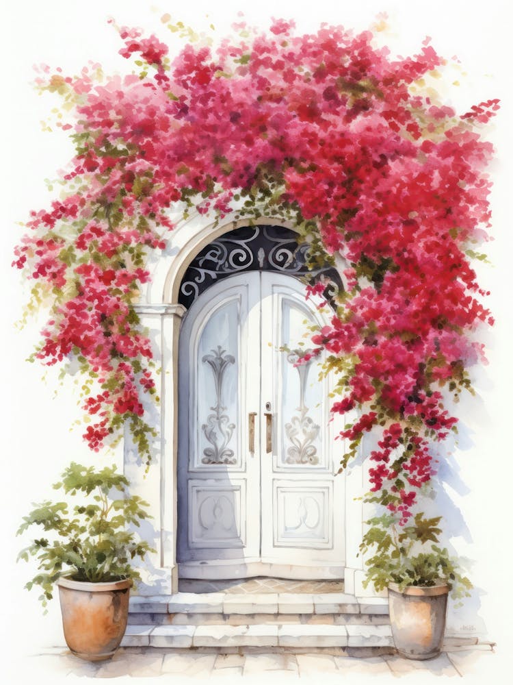 Ancona, Italy   Mediterranean Doors Watercolour Painting 1