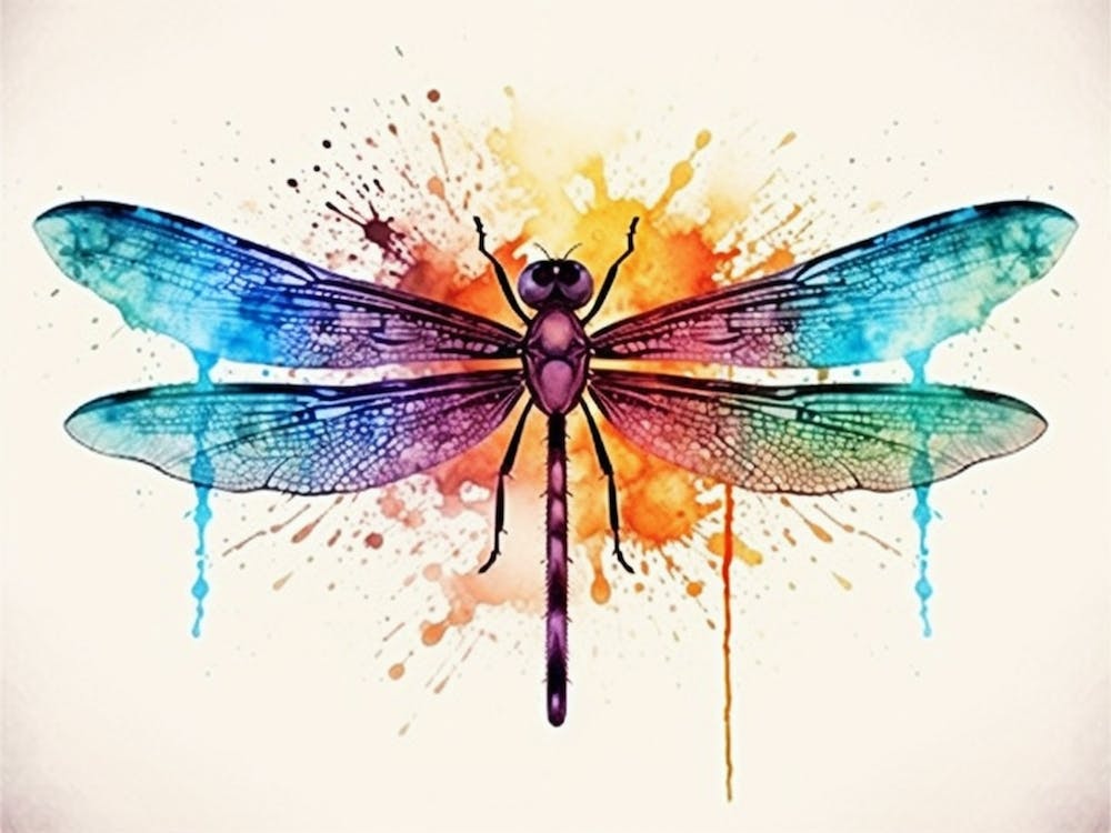 Dragonfly Watercolour Splash 