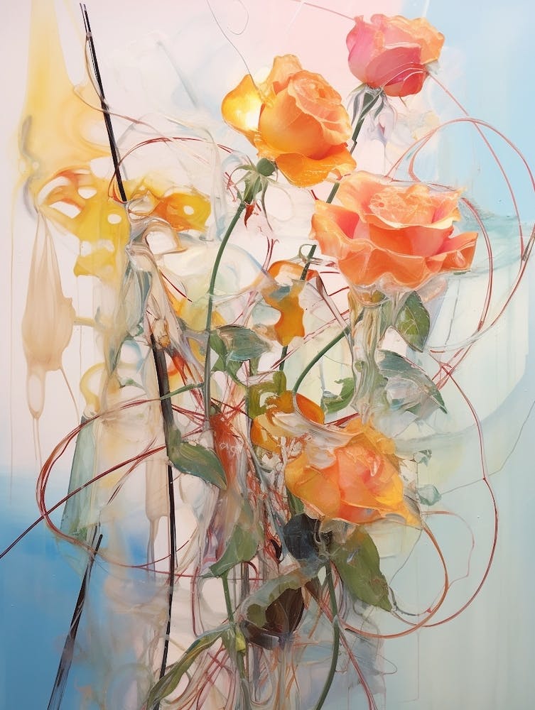 Abstract Flower Painting Rose 2