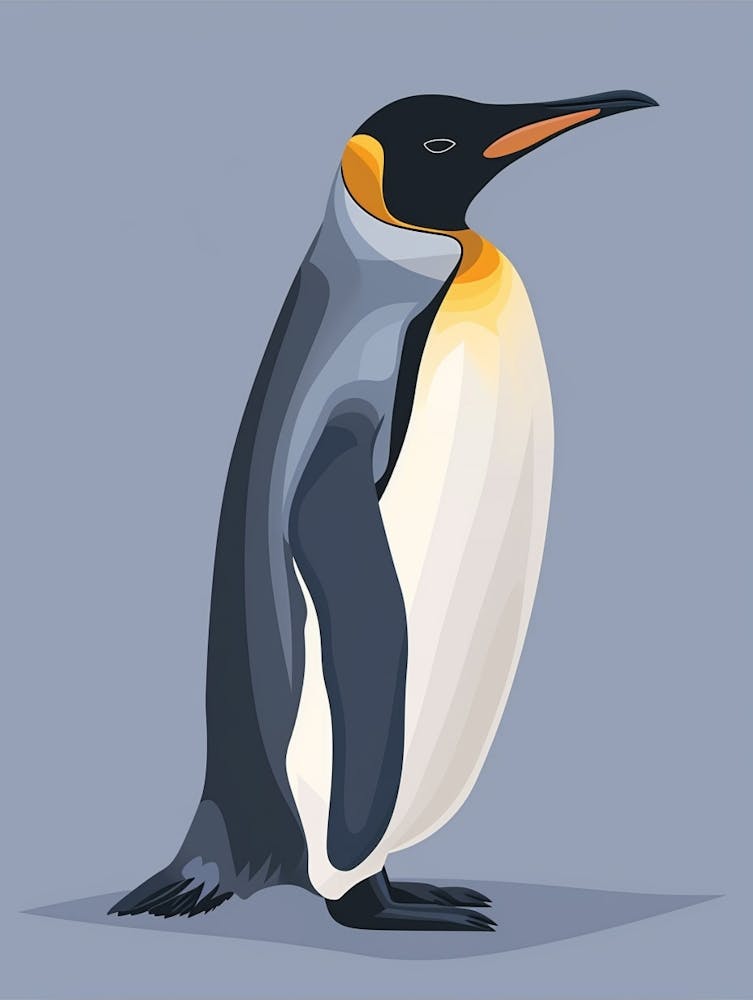 Königspinguin Signy Island Minimalistische Illustration 2
