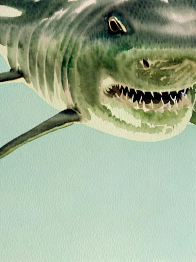 Great White Shark Storybook Watercolour