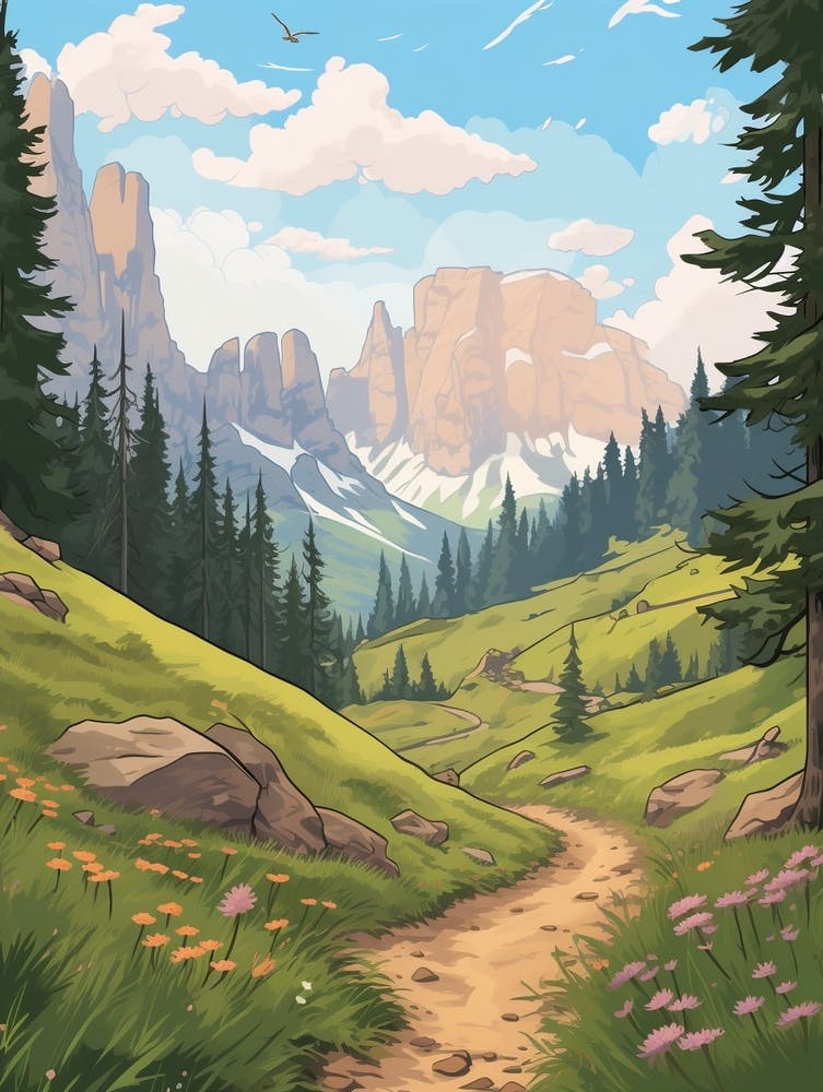 Dolomites Alta Via Italy 1 Illustration de randonnée