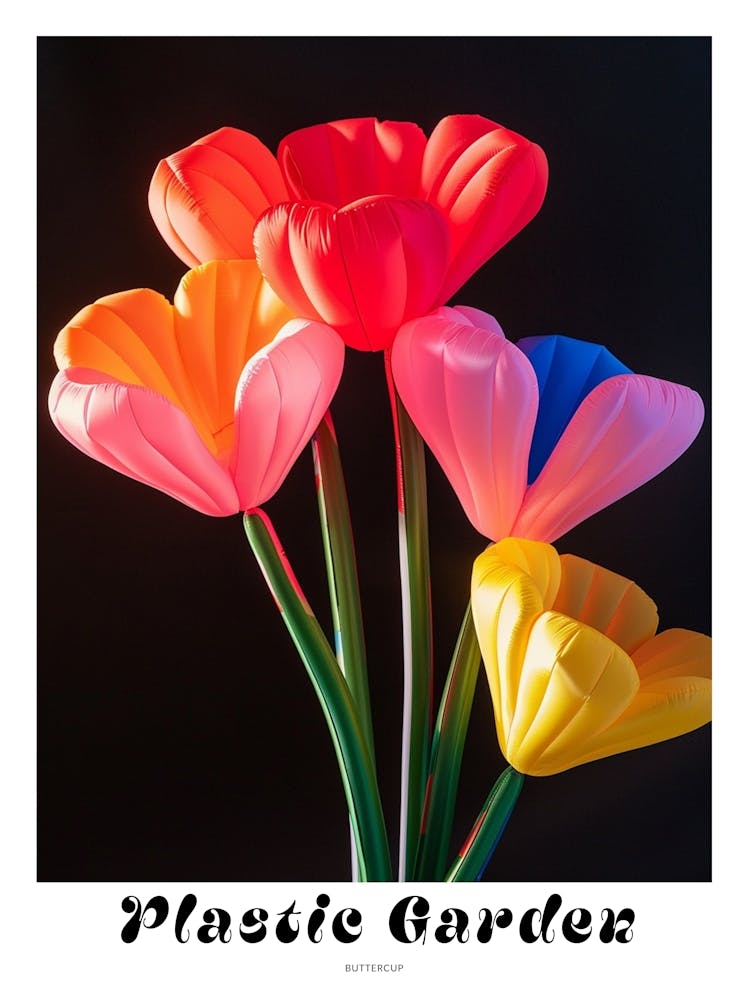 Bright Inflatable Flowers Poster Buttercup 1