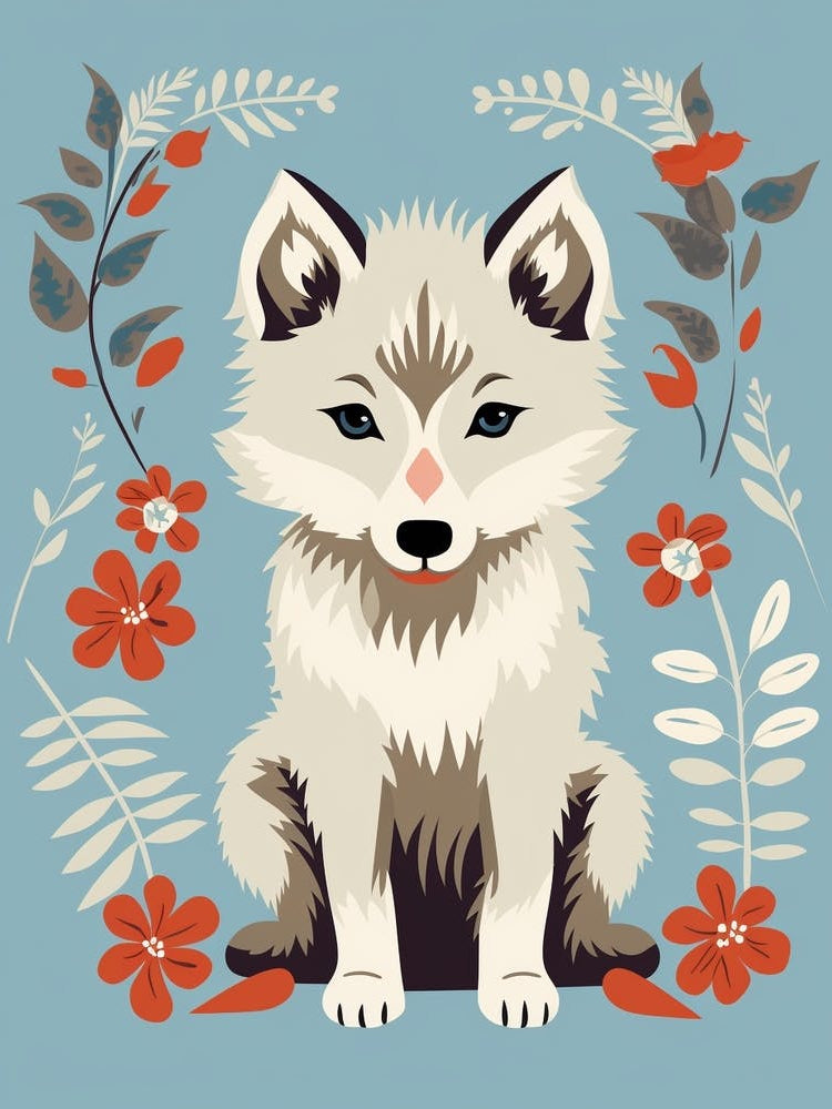 Baby Animal Illustration  Wolf 5