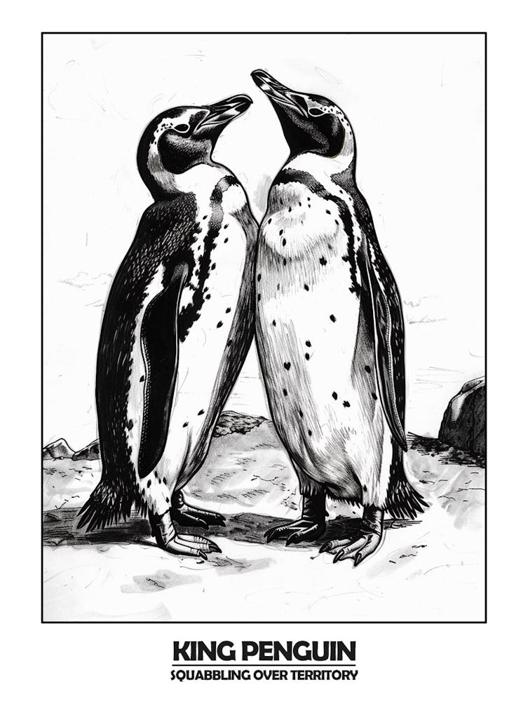 Penguin Squabbling Over Territory Poster 7