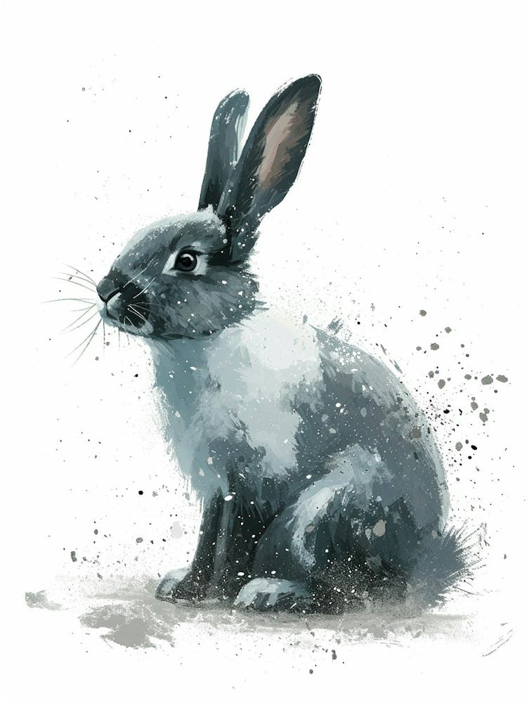English Silver Rabbit Nursery Illustration 4