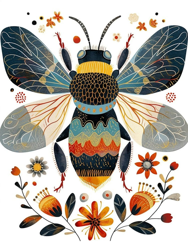 Colourful Insect Illustration Bee 2