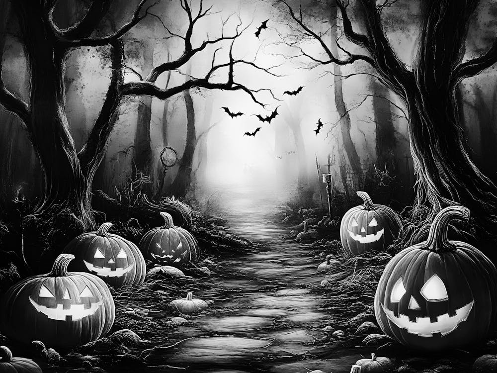 Halloween Pumpkins In The Woods 5