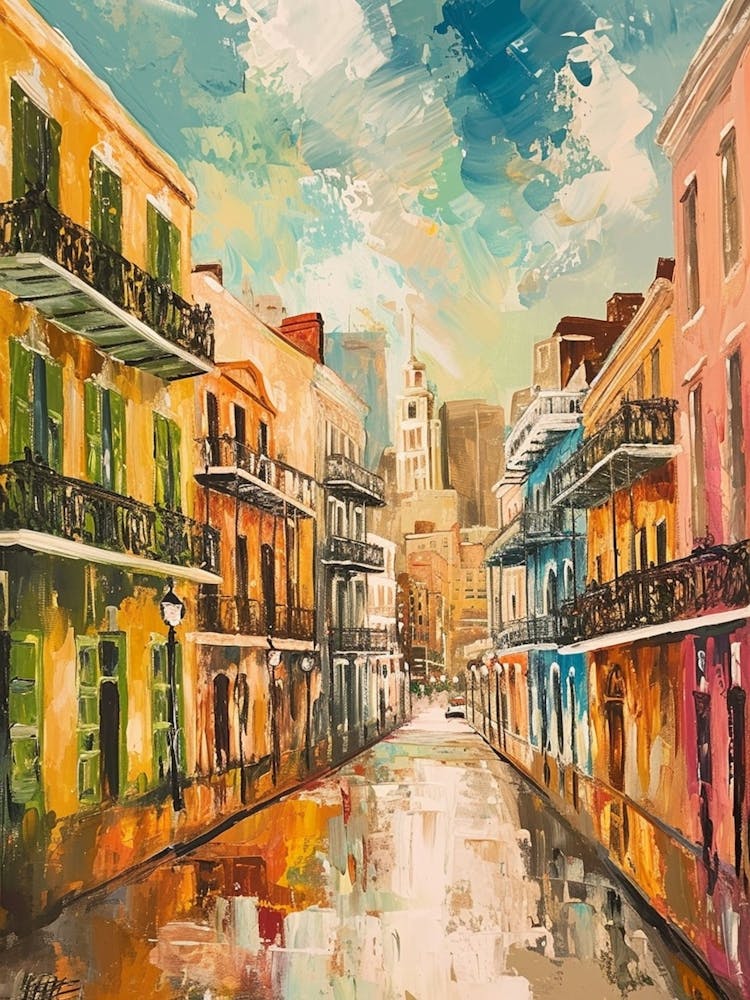 New Orleans Cityscape Painting Style 4