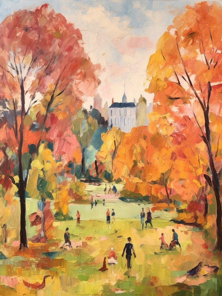 Autumn City Park Painting Brockwell Park London 1