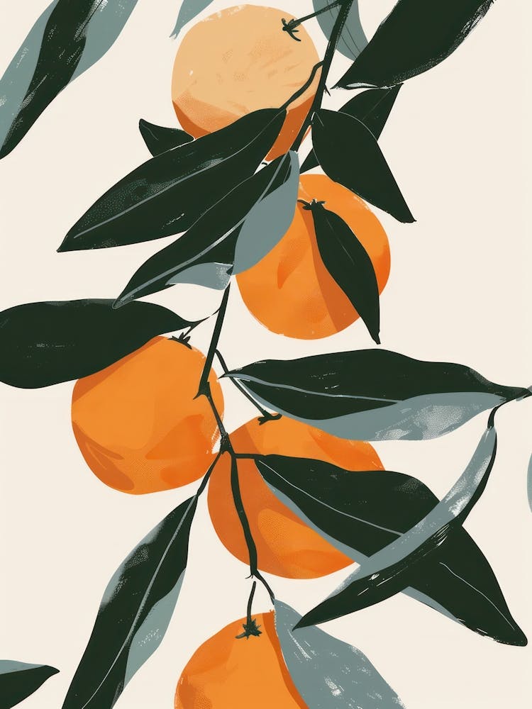 Clementines Close Up Illustration 3