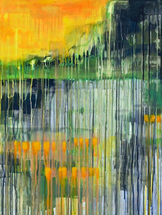 Sun In A Swamp - Wet Abstract Landscape