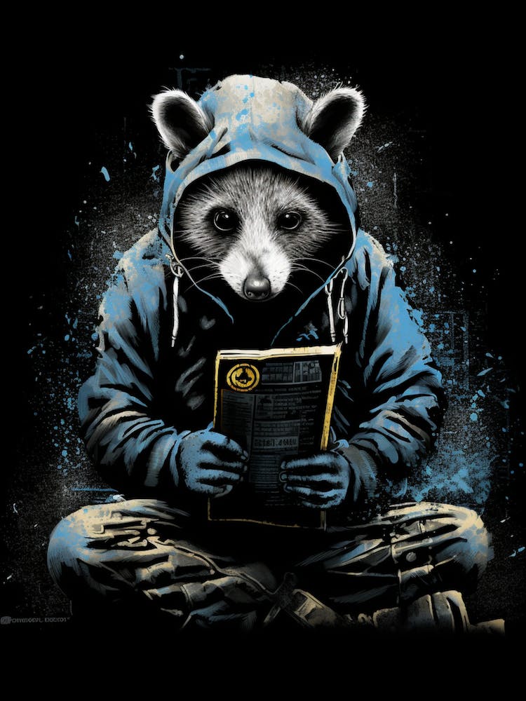 A Single Possum Reading A Book Wearing A Gas Mask 1