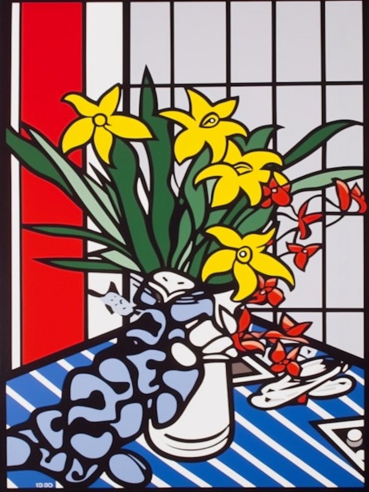Lilies Flower Still Life  1 Pop Art Style