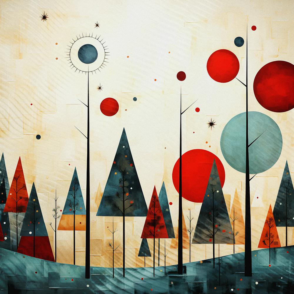 Abstract Christmas Tree Festive Elegance