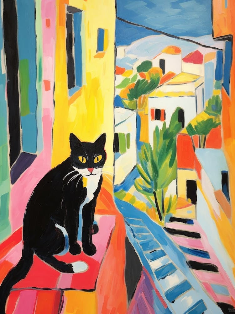 Painting Of A Cat In Dubrovnik Croatia 1