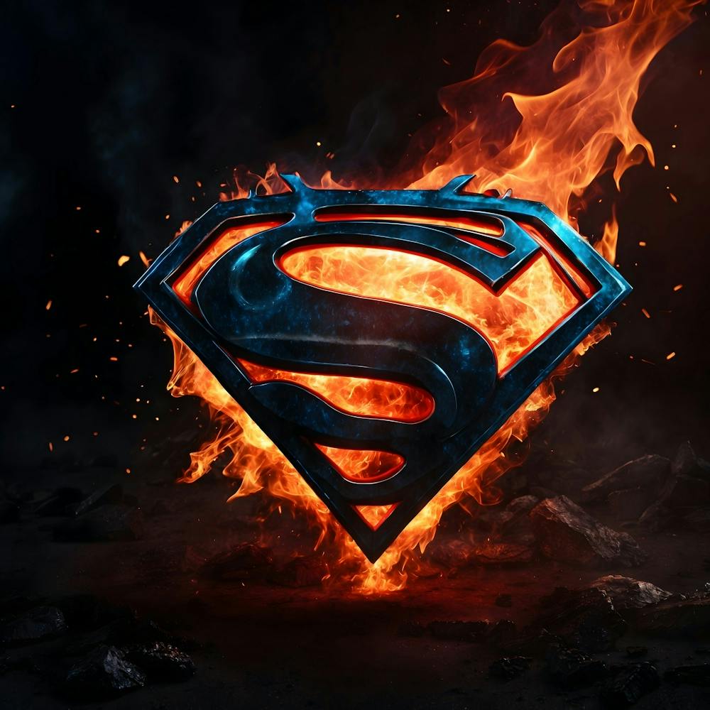 Superman Logo On Fire