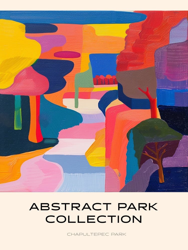 Abstract Park Collection Poster Chapultepec Park Mexico City 3