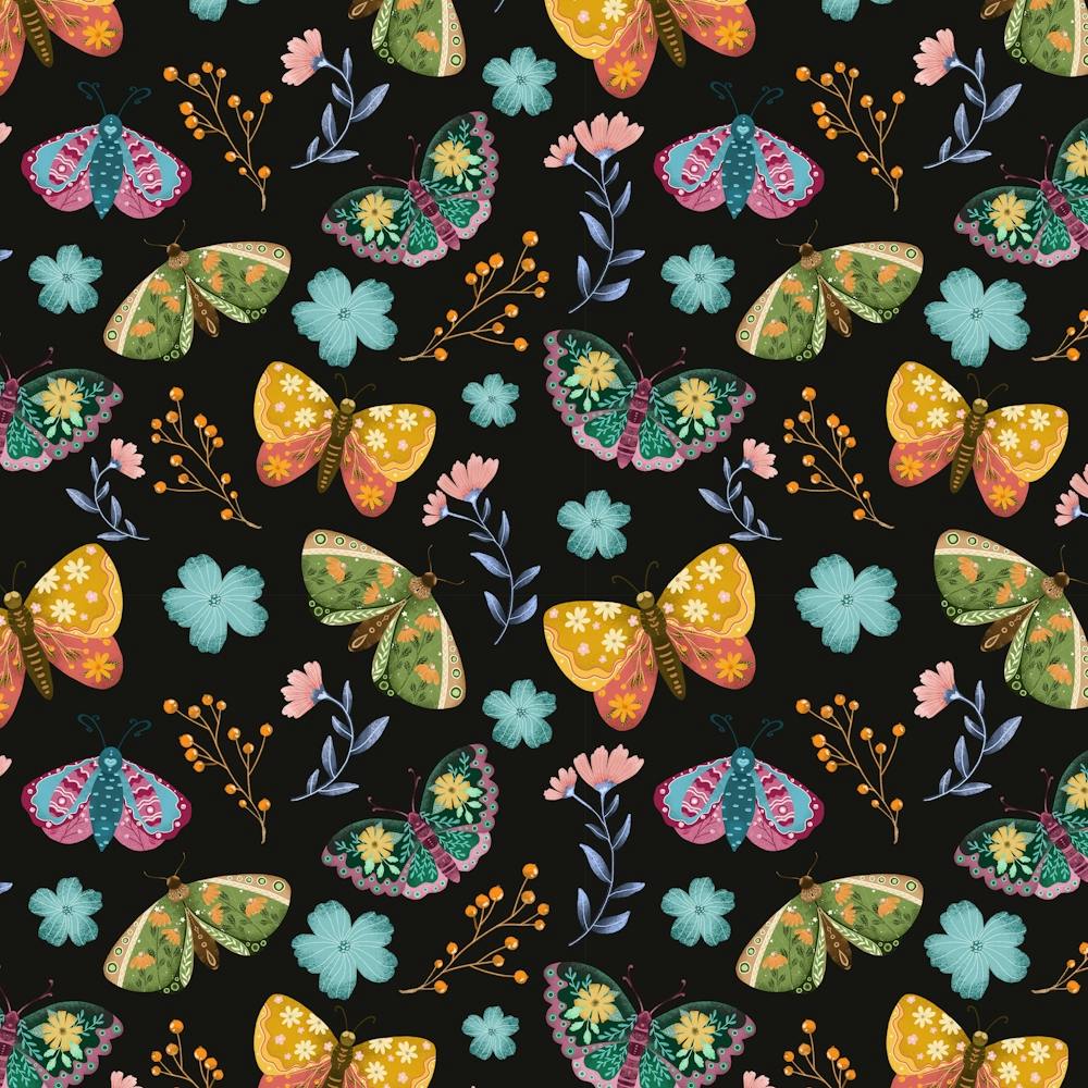 Yellow and blue butterfly artwork