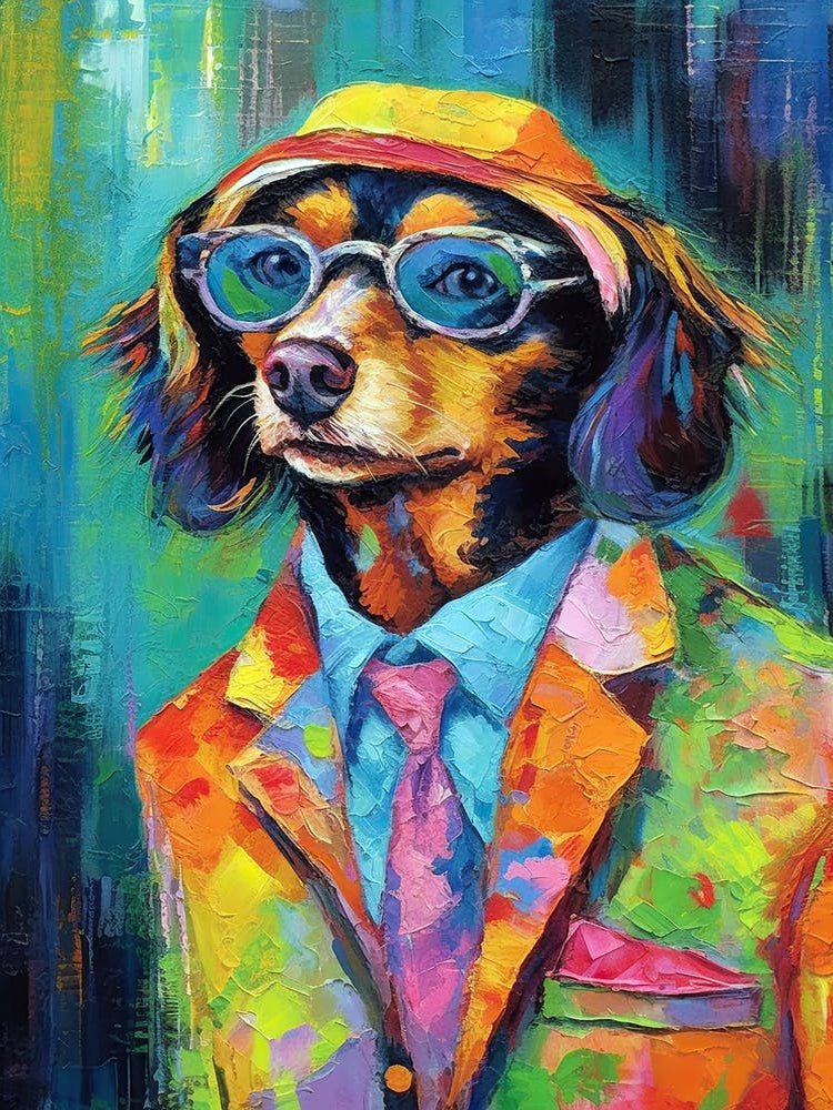 Dog'S Glamorous Palette; Oil Painted Tails