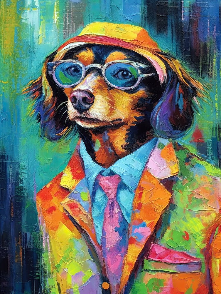 Dog'S Glamorous Palette; Oil Painted Tails