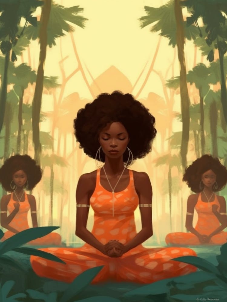 Garden Yoga Illustration