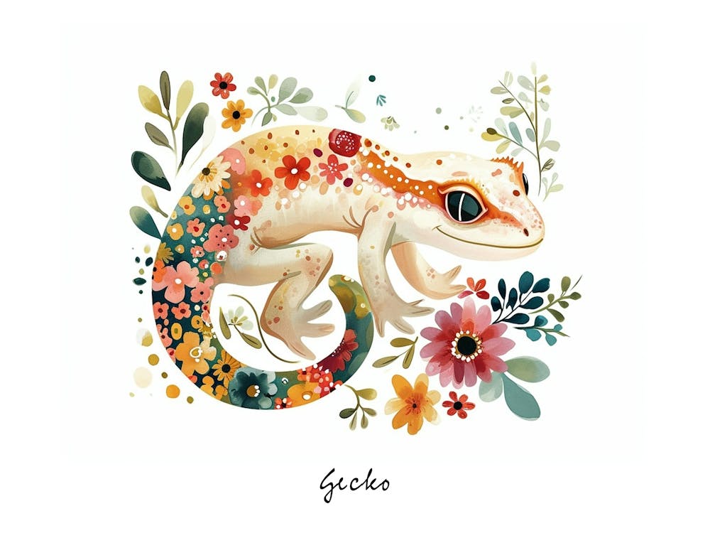 Little Floral Gecko 2 Poster
