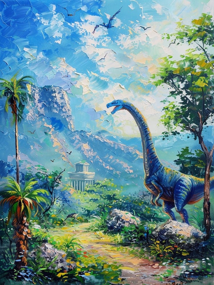 Dinosaur Ancient Ruins Painting 3